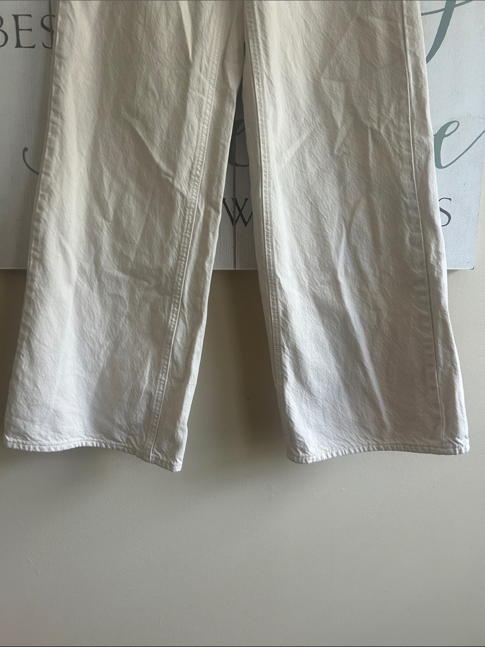 PacSun Cream 5 button Wide-Leg Jeans - High Rise size 23 - Picture 3 of 7